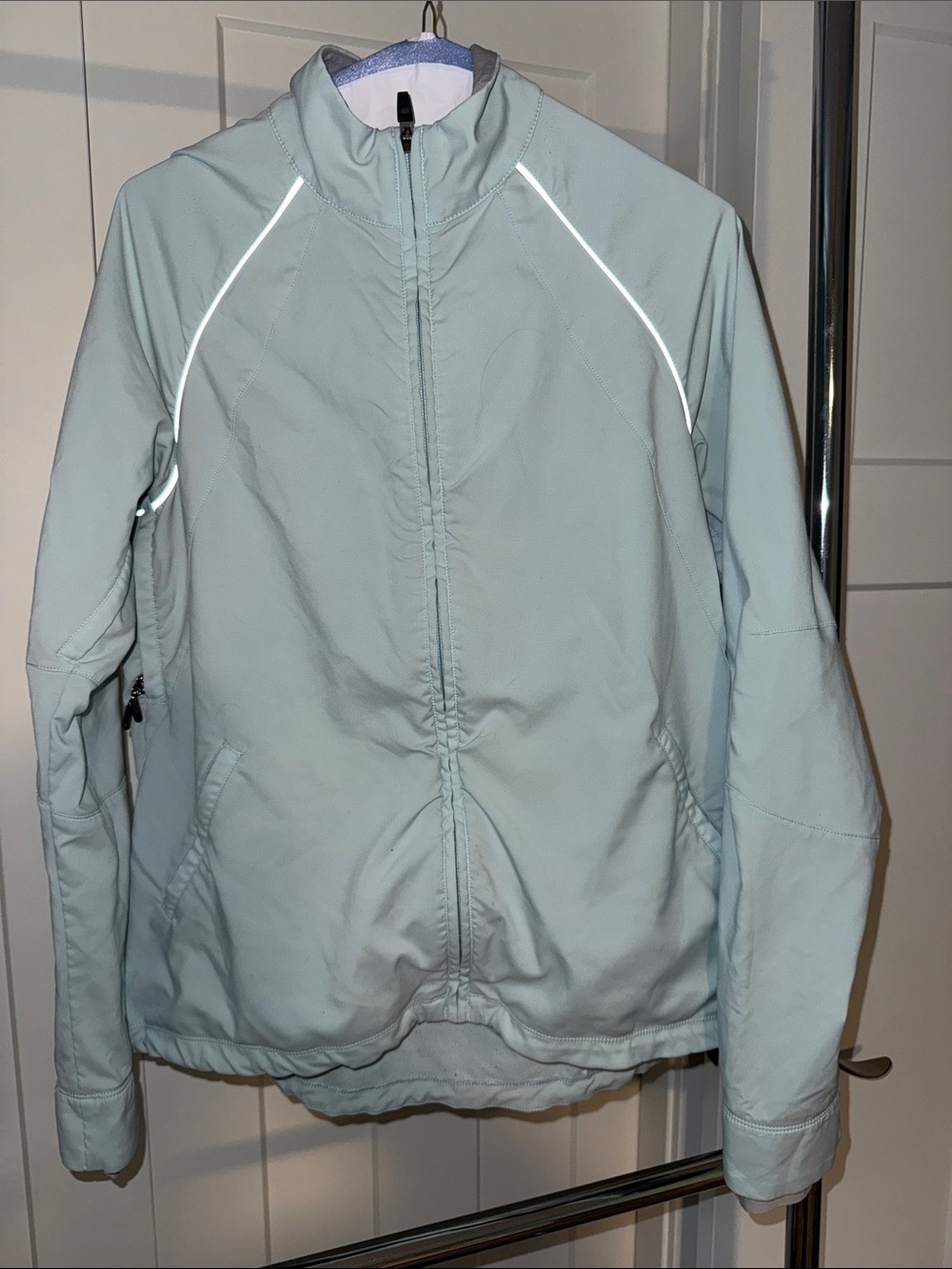 Women’s Light Blue Running/Ski Jacket – Zip Front
